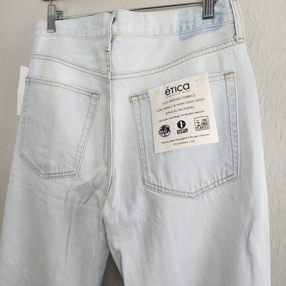 NEW Etica Anthropologie Altin Loose Fit  Distressed Crop Light Denim Jean - Picture 14 of 14